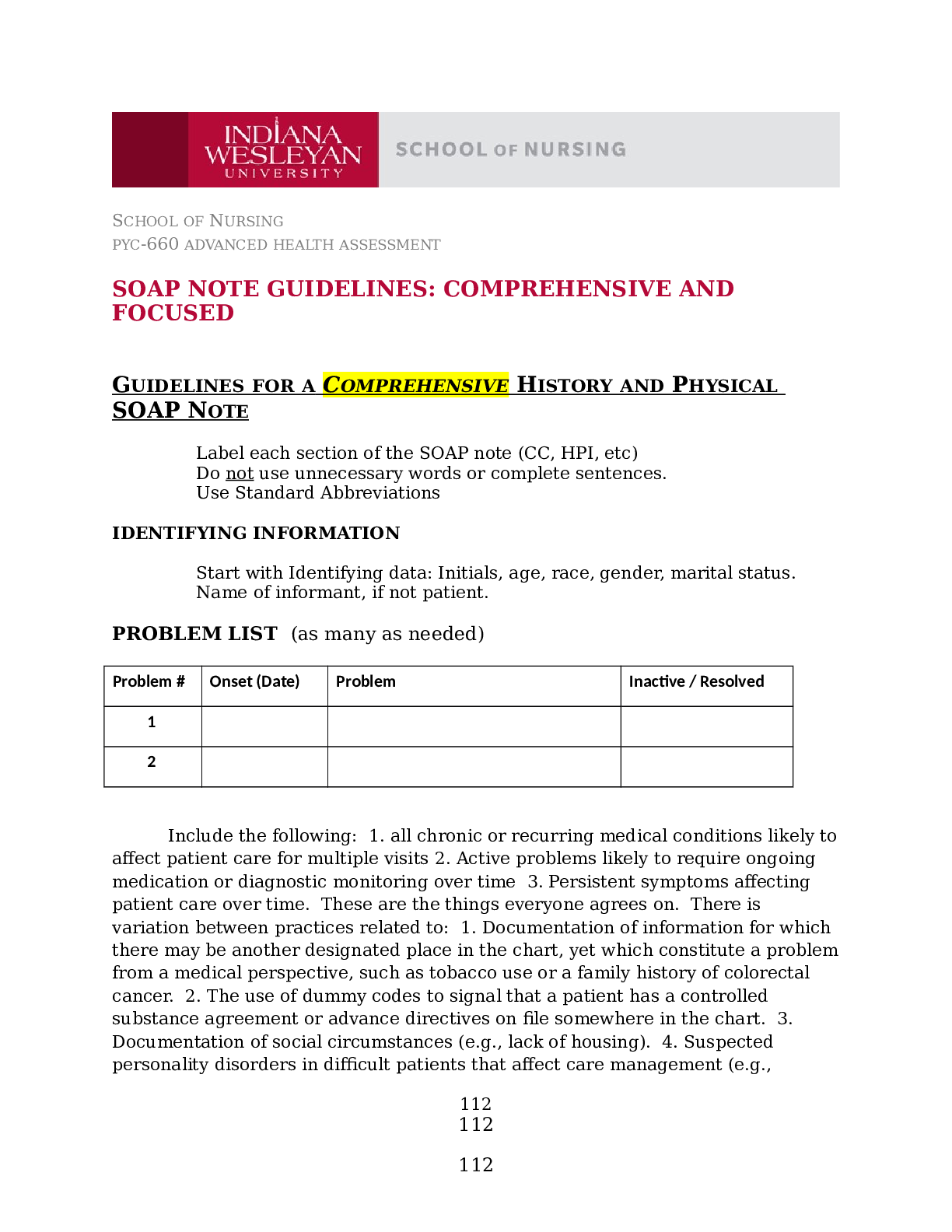Preview image of SOAP NOTE GUIDELINES: COMPREHENSIVE AND FOCUSED AND SOAP FORMAT: TIPS document